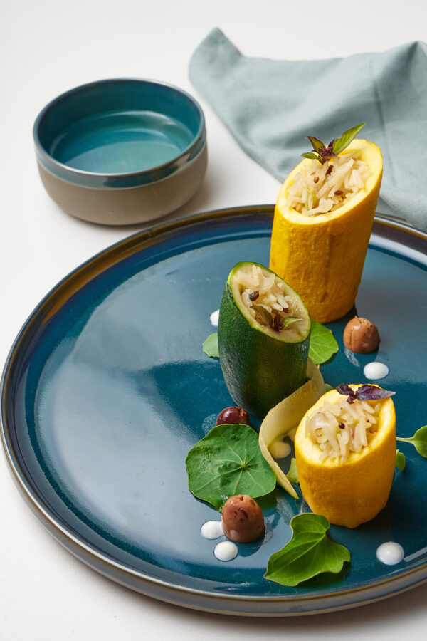 Stylisme et photographie culinaire - Courgettes farcies